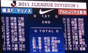 横浜F・マリノス vs アルビレックス新潟スタメン
